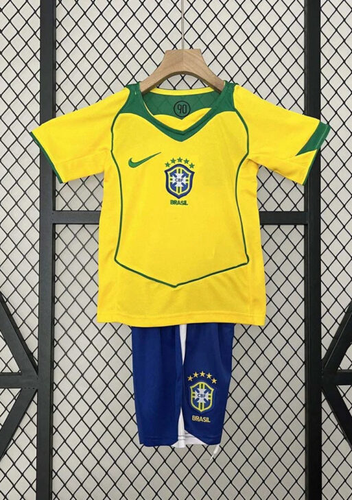 2004 Retro kit Brazil Home Jersey Kids Size