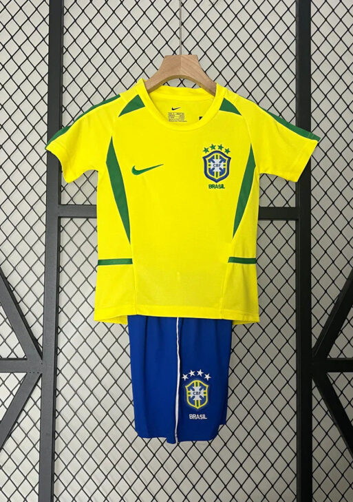 Brazil 2002 Home Jersey Kids Size