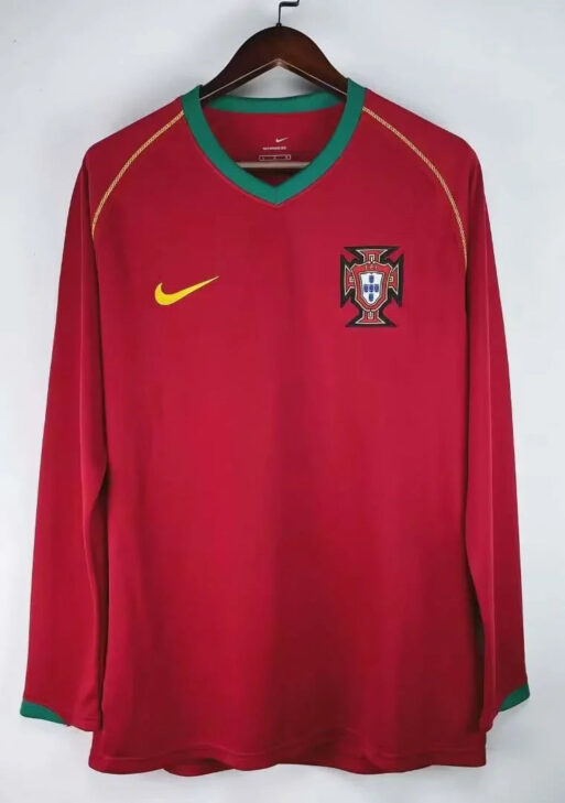 2006 Retro Portugal Home Jersey Long Sleeve