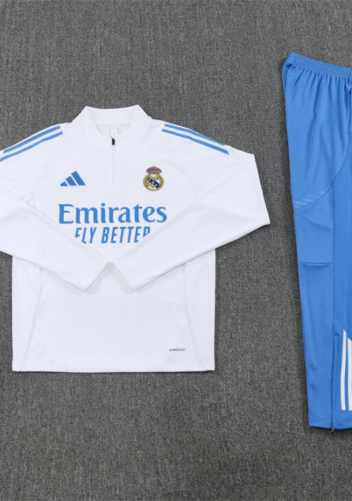 Real Madrid White and Light Blue Tracksuit