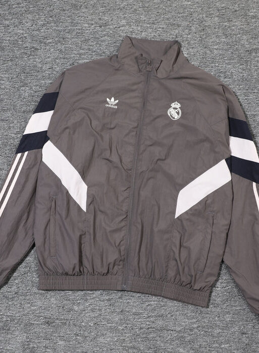 Real Madrid Gray and White Jacket