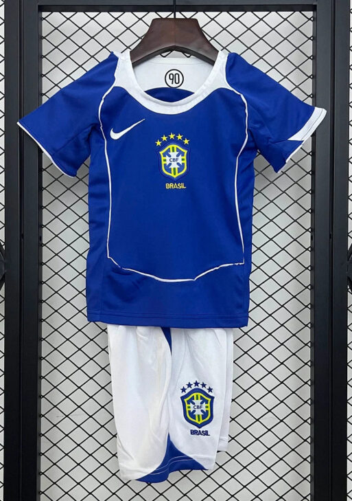 2004 Retro Brazil Away Kit Kids Size