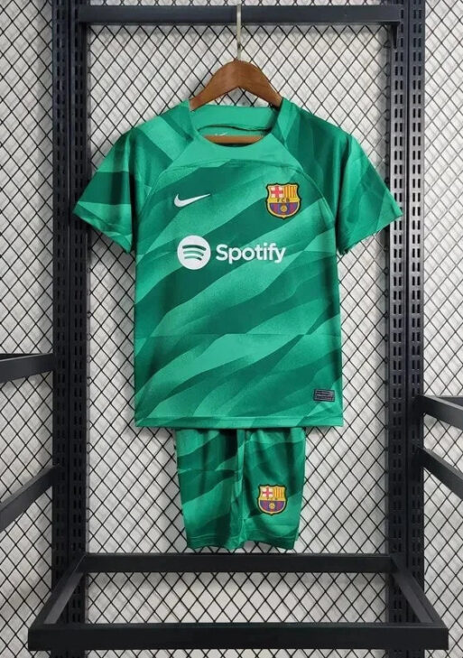 2023/2024 Barcelona Goalkeeper Kit Kids Size