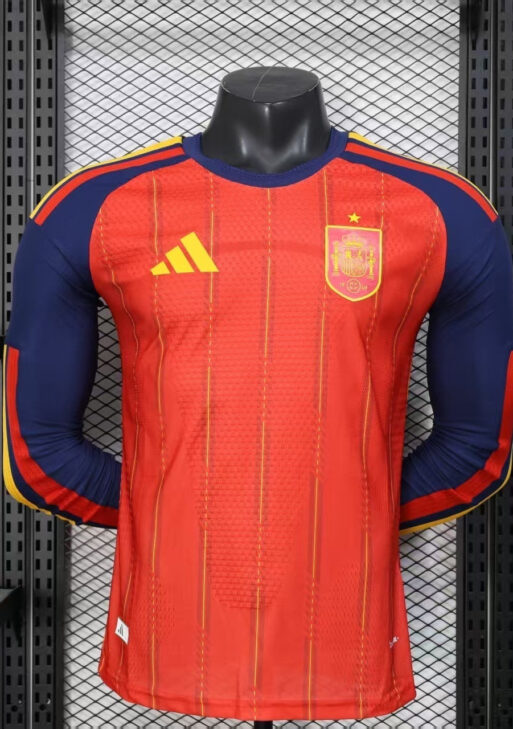2026 Spain Home World Cup Kit Long Sleeve Player Version
