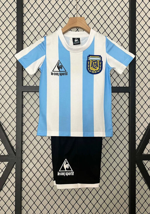 1986 Retro Argentina Home Kit Kids Size