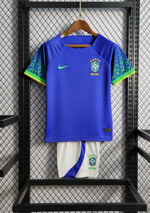 2022 Brazil Away Jersey Kids Size