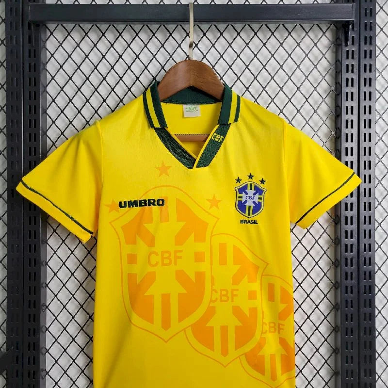 1994 Retro Brazil Home Jersey Kids Size - Image 2
