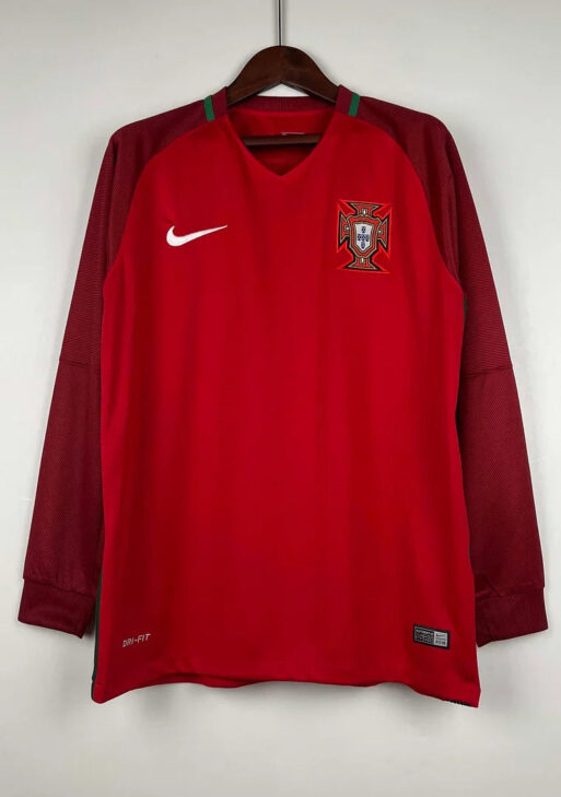 2016 Retro Portugal Home Jersey Long Sleeve