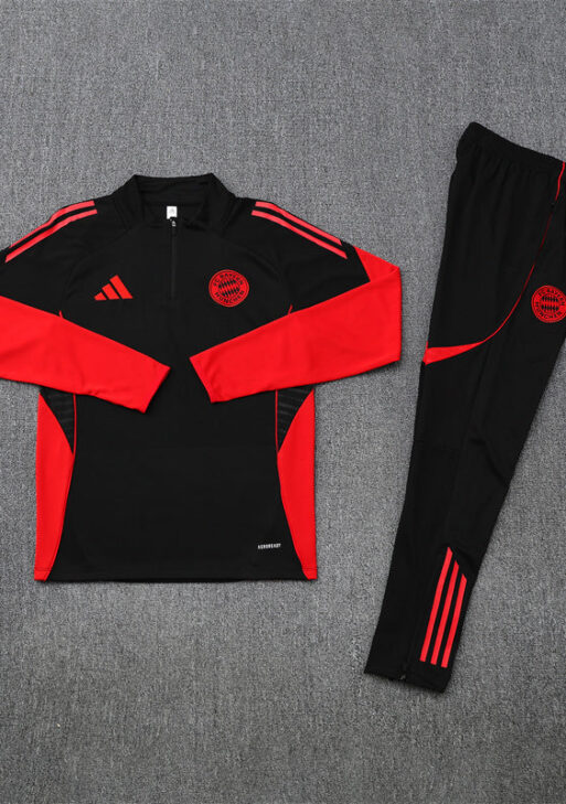 2025/2026 Bayern Munchen Black and Red Tracksuit