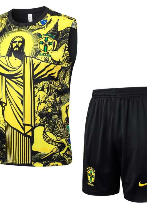 Brazil "Jesus" Yellow Tank Top Set