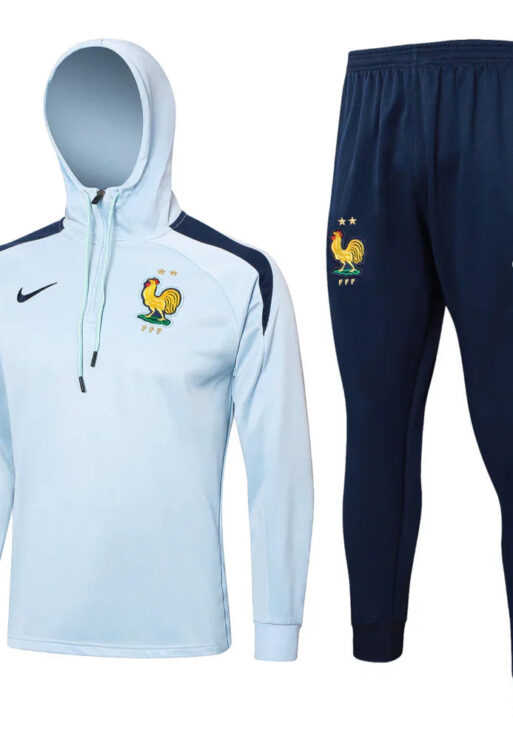 France 2024 White and Blue Tracksuit