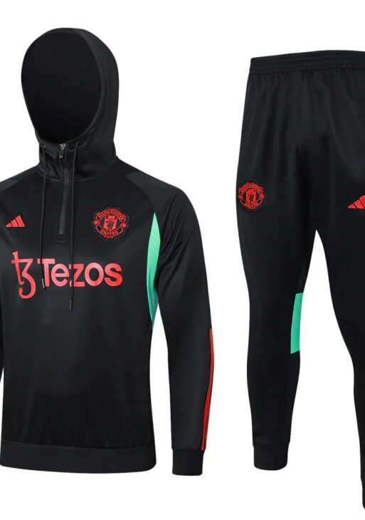 Manchester United Black and Red Tracksuit