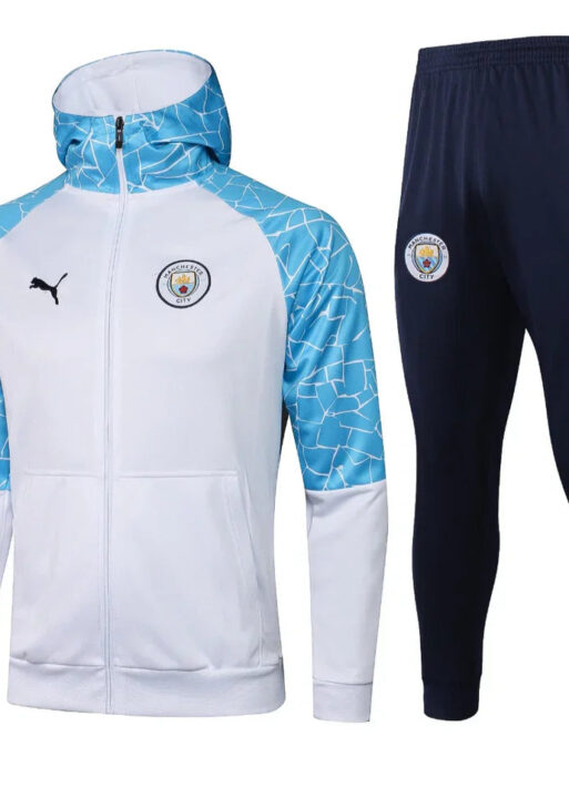 Manchester City Light Blue and White Tracksuit