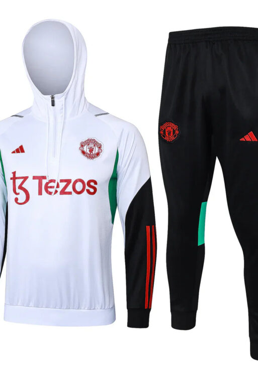 Manchester United White and Black Tracksuit