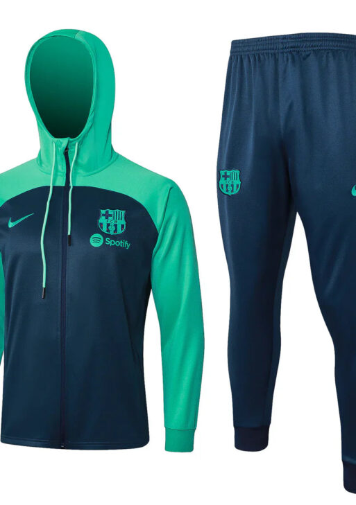 Barcelona Teal Green and Dark Blue Tracksuit