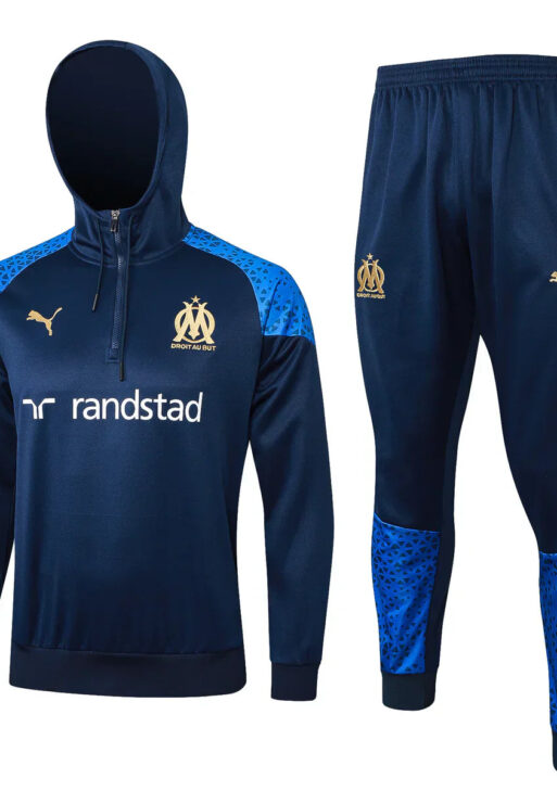 Olympique de Marseille Dark Blue and Gold Tracksuit