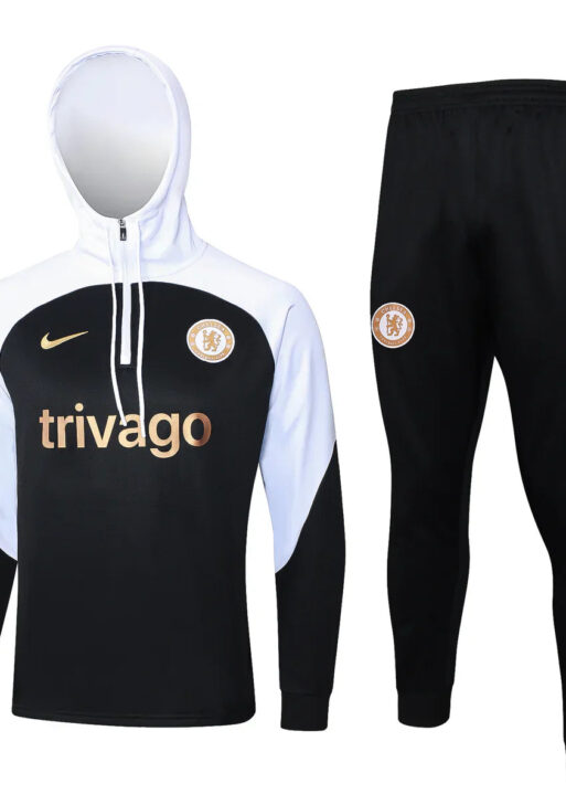 Chelsea FC White and Black x Gold Tracksuit