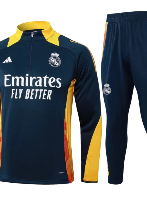 Real Madrid Dark Blue and Yellow Tracksuit