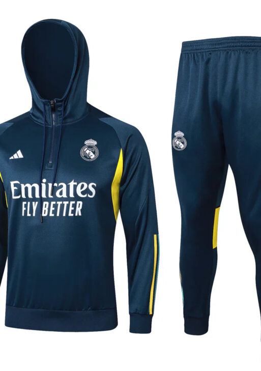 Real Madrid Dark Blue and Yellow Tracksuit