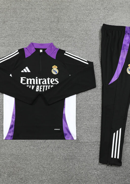 Real Madrid Black and Purple Tracksuit