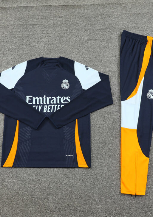 Real Madrid Dark Blue and Orange Tracksuit