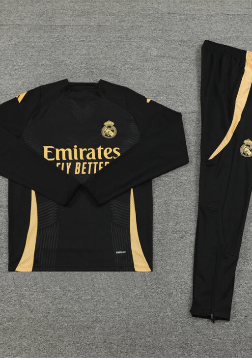 Real Madrid Black and Gold Tracksuit