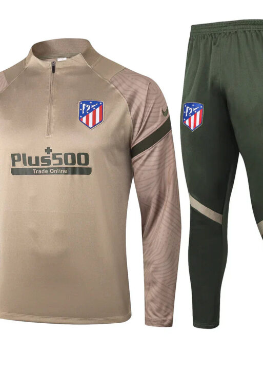 Atletico Madrid Military Green and Beige Tracksuit