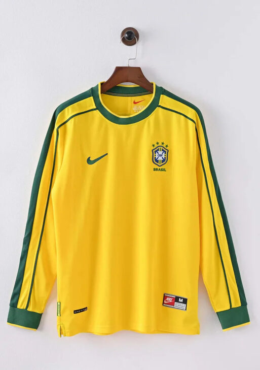 1998 Retro Brazil Home Jersey Long Sleeve