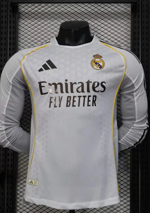 Real Madrid 2025/2026 Home Kit Long Sleeve