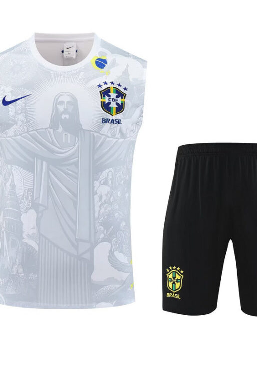 Brazil "Jesus" White Tank Top Set