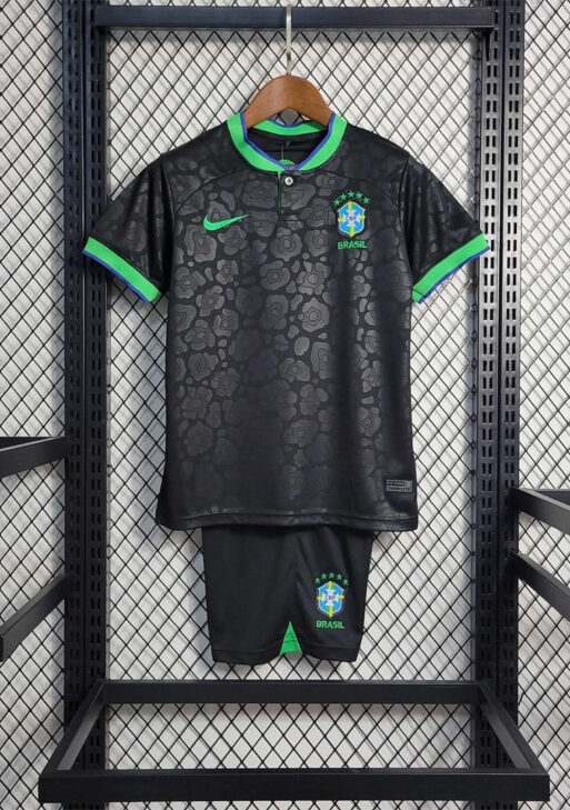 Brazil "Black Leopard" Kids Size Limited Jersey