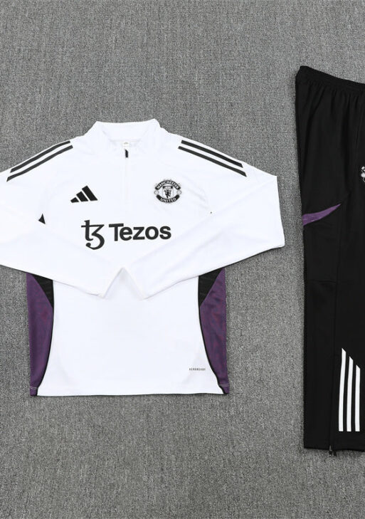 Manchester United White and Black Tracksuit